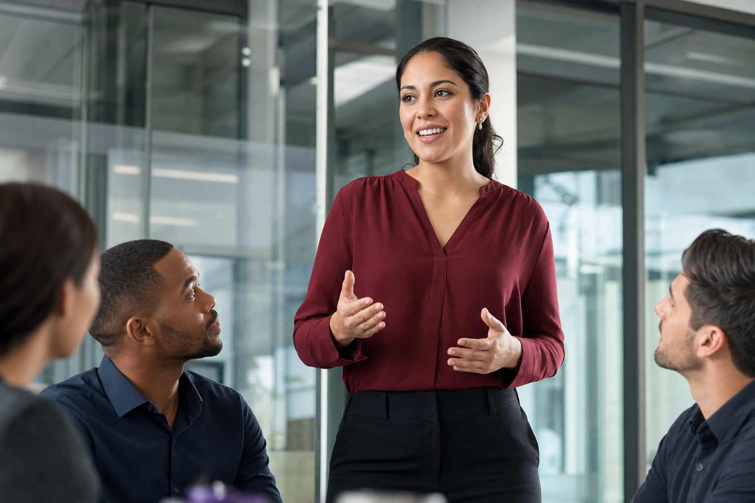 Resilient leader guiding a diverse team